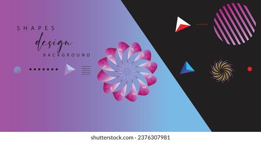 abstrakter Hintergrund mit bunten geometrischen Elementen, Vektorformen 