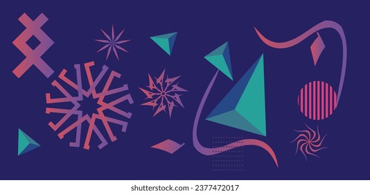 abstract background with colorful geometric elements, Vector shapes