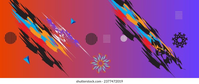 abstrakter Hintergrund mit bunten geometrischen Elementen, Vektorformen