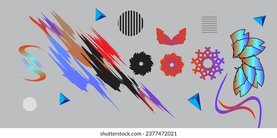 abstract background with colorful geometric elements, Vector shapes