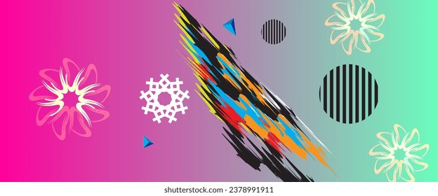 Fondo abstracto con elementos geométricos coloridos, formas vectoriales