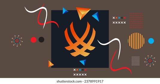 Abstract background with colorful geometric elements, Vector shapes
