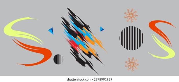 Fondo abstracto con elementos geométricos coloridos, formas vectoriales