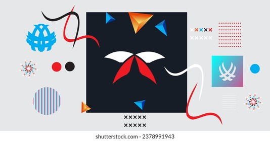 Abstract background with colorful geometric elements, Vector shapes