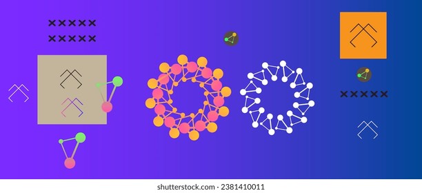 Abstract background with colorful geometric elements, Vector shapes