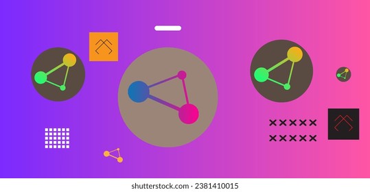 Abstract background with colorful geometric elements, Vector shapes