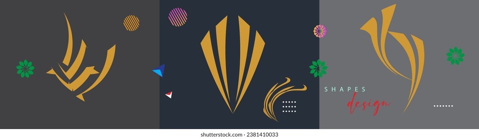 Abstract background with colorful geometric elements, Vector shapes