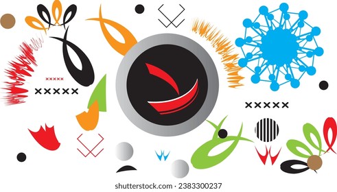 Abstract background with colorful geometric elements, Vector shapes