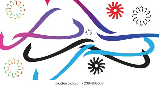 Abstrakter Hintergrund mit bunten geometrischen Elementen und Formen,