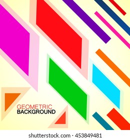 Abstract background with colorful geometric elements. Vector backdrop