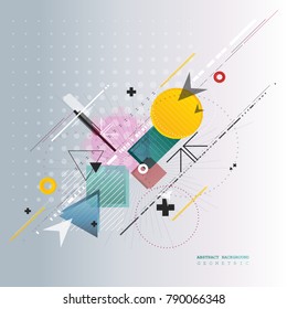 Abstract background with colorful geometric elements. Technology design.