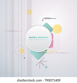 Abstract background with colorful geometric elements. Technology design.