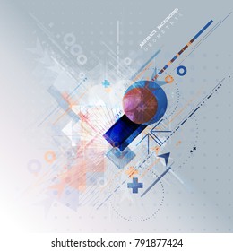Abstract background with colorful geometric elements. Technology design.