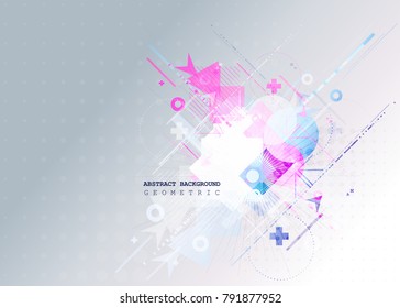 Abstract background with colorful geometric elements. Technology design.