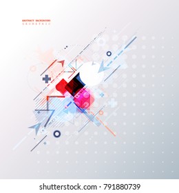 Abstract background with colorful geometric elements. Technology design.