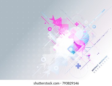 Abstract background with colorful geometric elements. Technology design.