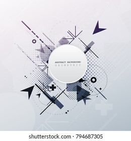Abstract background with colorful geometric elements. Technology design.