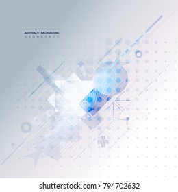 Abstract background with colorful geometric elements. Technology design.