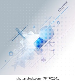 Abstract background with colorful geometric elements. Technology design.