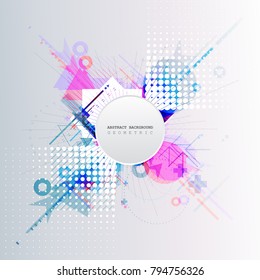 Abstract background with colorful geometric elements. Technology design.
