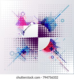 Abstract background with colorful geometric elements. Technology design.