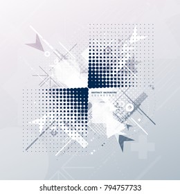 Abstract background with colorful geometric elements. Technology design.