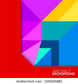 Abstract background with colorful geometric figures, triangles and line. Vector