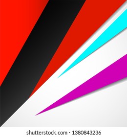 Abstract background of colorful geometric lines with overlap. Vector graphic design