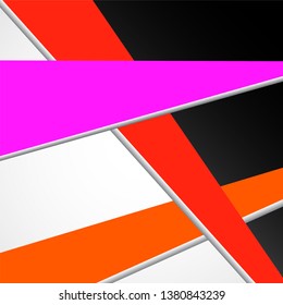 Abstract background of colorful geometric lines with overlap. Vector graphic design