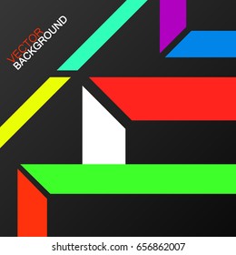 Abstract background with colorful geometric lines. Vector backdrop