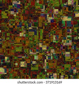 Abstract background. Colorful geometric mosaic. It consists of square shapes of different color and size. Graphic design element.