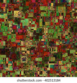 Abstract background. Colorful geometric mosaic. It consists of square shapes of different color and size. Graphic design element.
