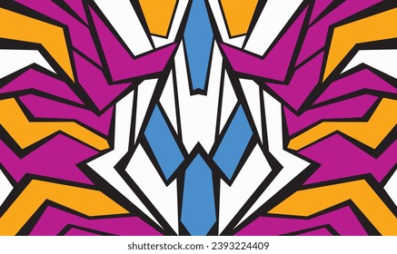 Abstract background with colorful geometric ornament pattern	
