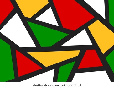 Abstract background with colorful geometric pattern and with Rastafari color theme