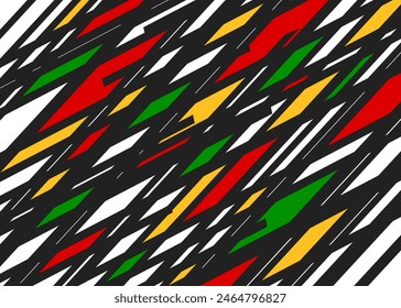 Abstract background with colorful geometric pattern and with Rastafari color theme