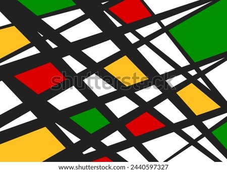 Abstract background with colorful geometric pattern and with Rastafari color theme