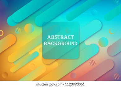 Abstract background with colorful geometric rounded shapes. Dynamic shapes composition. Wide geometric background. Shapes with trendy gradients composition. Eps10 vector
