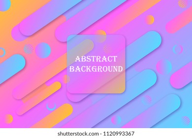 Abstract background with colorful geometric rounded shapes. Dynamic shapes composition. Wide geometric background. Shapes with trendy gradients composition. Eps10 vector