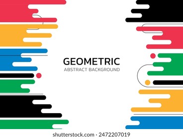 Abstract Background colorful geometric rounded rectangle vertical and horizontal line vector design