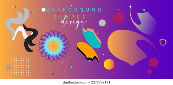 Abstract background with colorful geometric Shapes and elements,