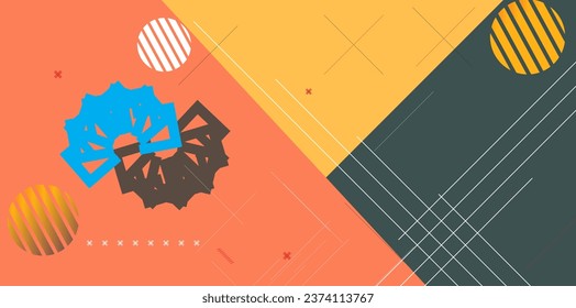 abstract background with colorful geometric Shapes and elements,