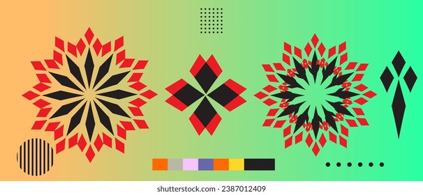 Abstract background with colorful geometric shapes and elements, Vector illustration.