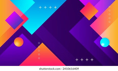 Abstract background with colorful geometric shapes. Trendy gradient geometric pattern background texture. Minimal color gradient background template for poster, certificate, presentation, landing page