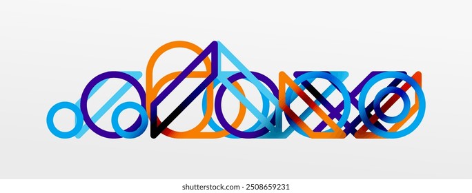 Abstract background - colorful geometric shapes composition made of lines. Technology or business digital template