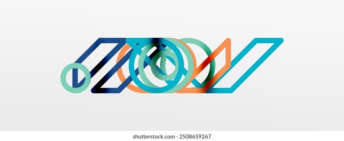 Abstract background - colorful geometric shapes composition made of lines. Technology or business digital template
