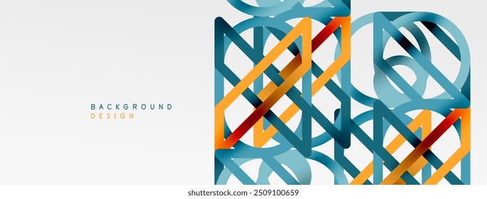 Fundo abstrato - formas geométricas coloridas de composição feitas de linhas. Modelo digital de tecnologia ou de negócios