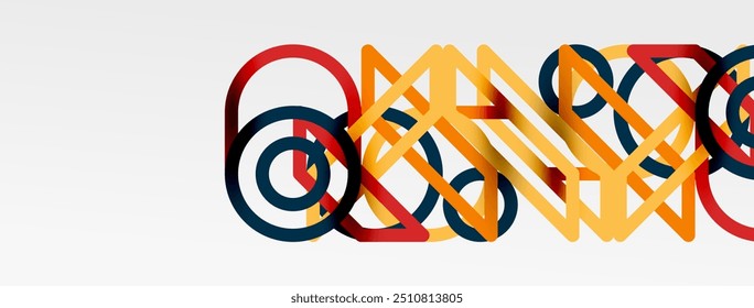 Abstract background - colorful geometric shapes composition made of lines. Technology or business digital template
