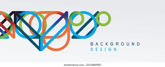 Abstract background - colorful geometric shapes composition made of lines. Technology or business digital template