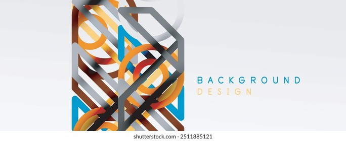 Abstract background - colorful geometric shapes composition made of lines. Technology or business digital template