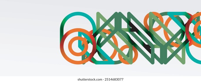 Abstract background - colorful geometric shapes composition made of lines. Technology or business digital template